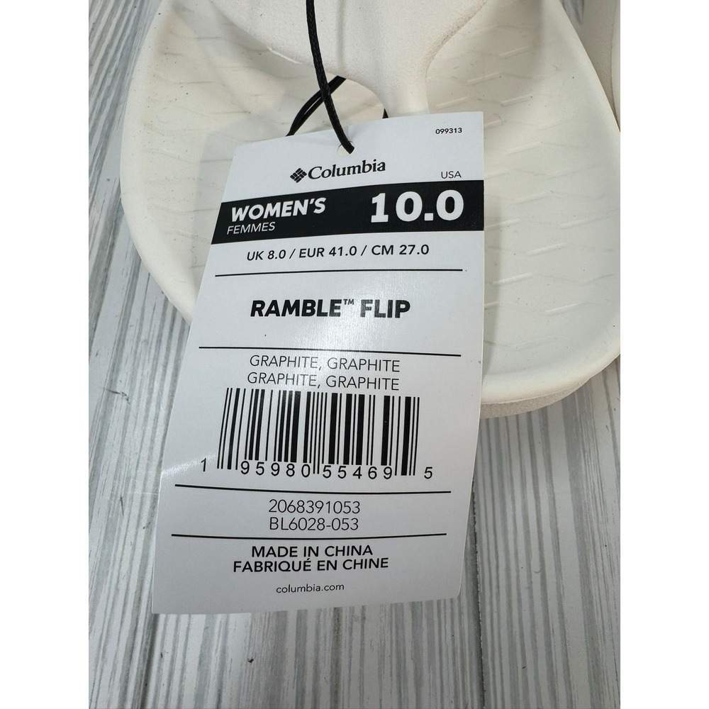 Columbia Women's Ramble‎ Flip Sandals Graphite White Size 10 Platform Comfort - Picture 5 of 9